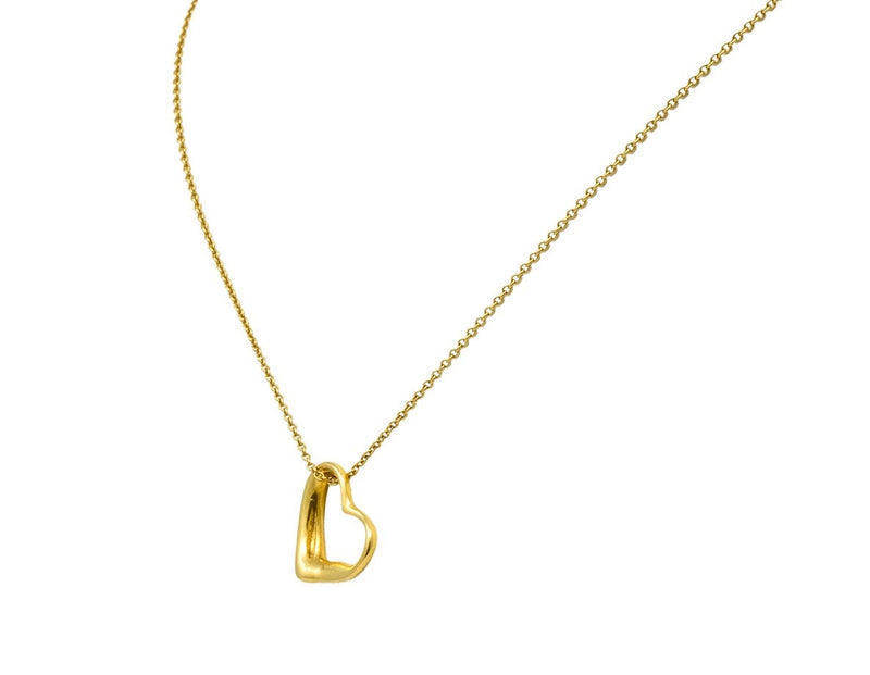 Tiffany & Co 18k Yellow Gold Notes Heart New York 5th Ave Pendant Necklace  | Fortrove